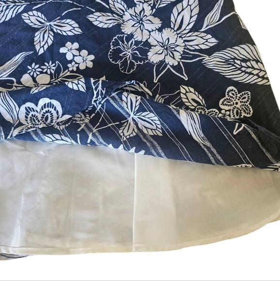 Amanda Lane Blue & White Floral Flare Sleeveless Cotton Midi Dress, Size 12 - Picture 6 of 8